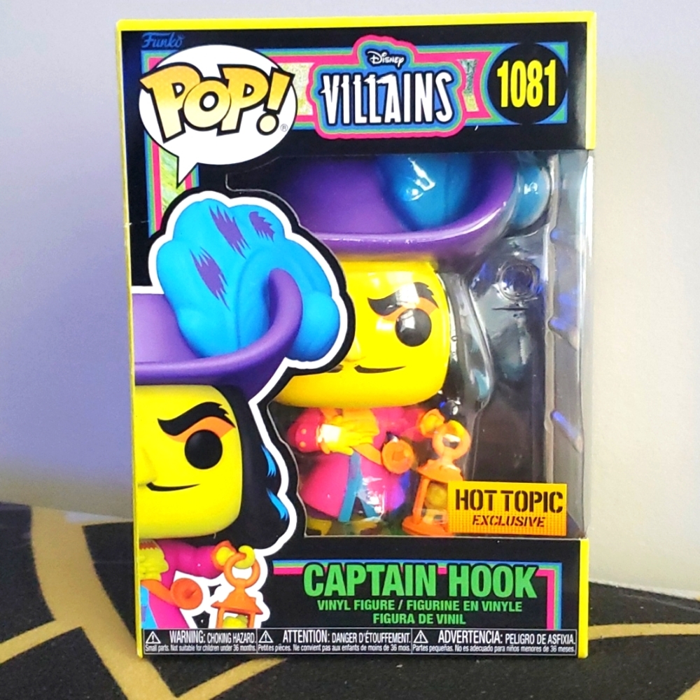 Disney Villians Captain Hook Funko pop #1081 Blacklight Glow